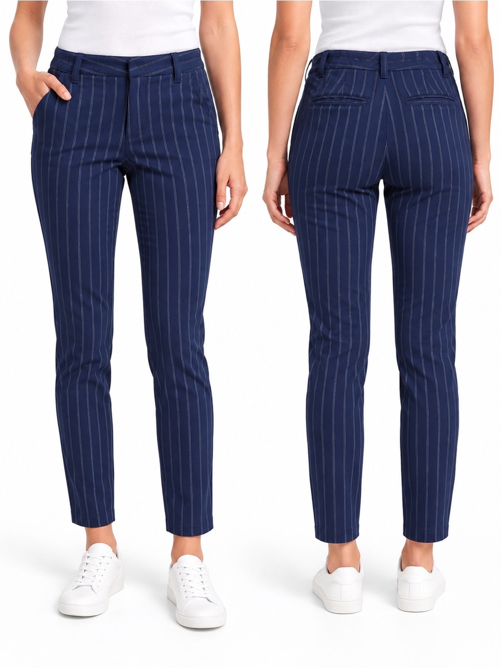 GAP Slim City Navy Pinstripe Pants Size 8R NWOT